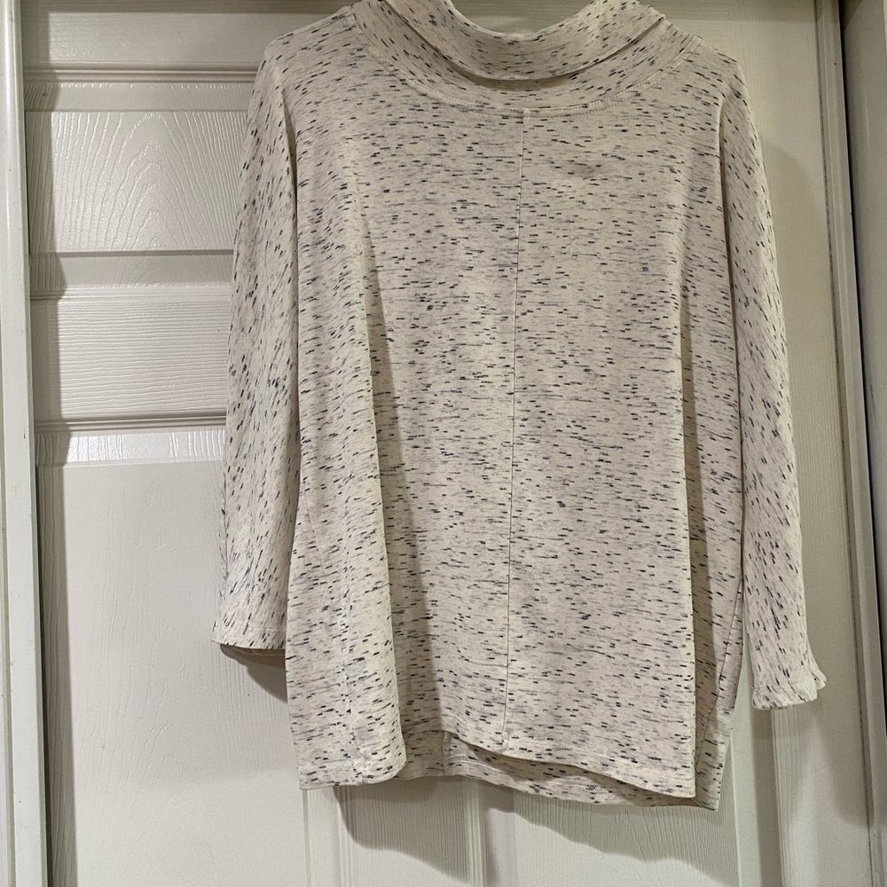 Talbots‎ Factory Speckled Cream Long Sleeve Top Size Large